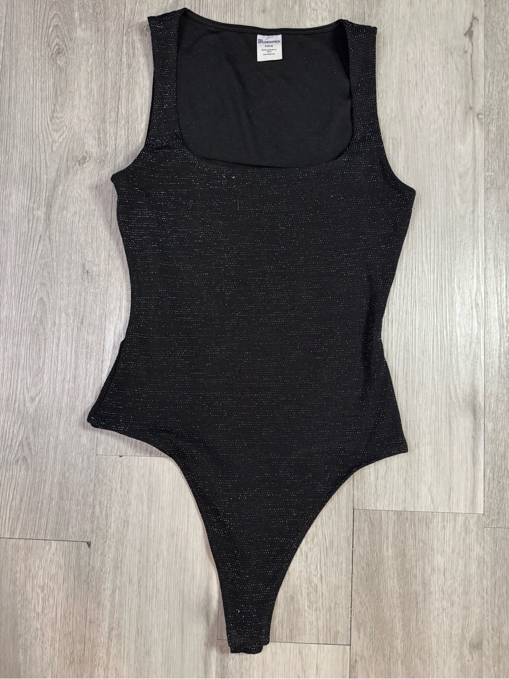 No Boundaries NOBO dressy Black Metallic Sparkly Sleeveless Bodysuit Small 4/6